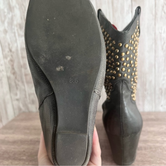Jeffrey Campbell Studded Western Leather Wedge Boots Size 8.5 - Picture 8 of 8